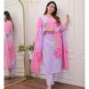 AKSHAR DESIGNER PURE SHIFLI LINEN PURPLE SUITS