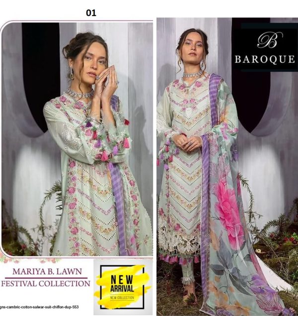 BAROQUE 01 MARIYA B COTTON SUITS IN INDIA