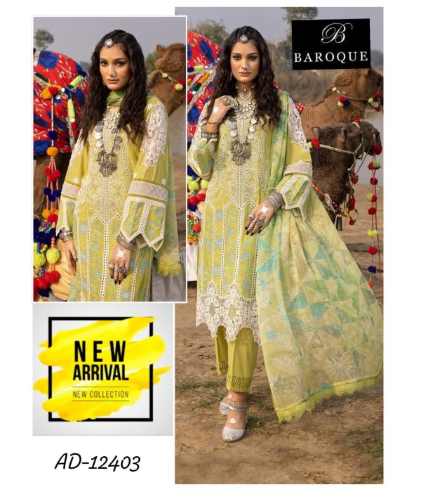 BAROQUE AD 12403 COTTON PAKISTANI SUITS