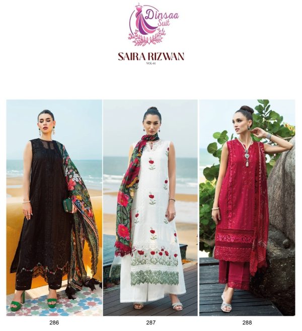 DINSAA SUIT SAIRA RIZWAN VOL 1 286 287 288 SUITS