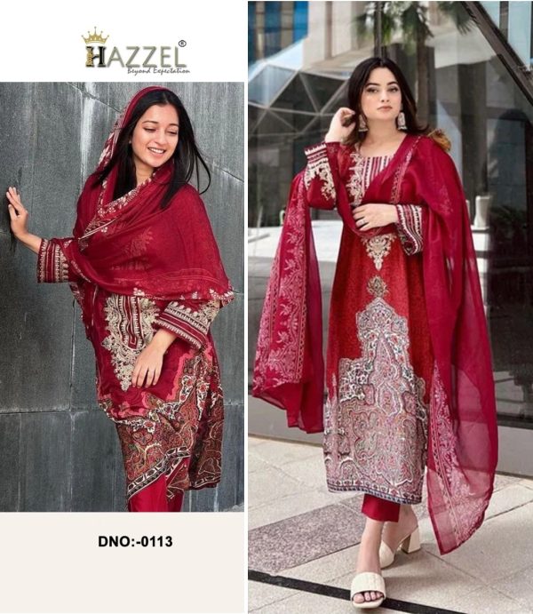 HAZZEL 0113 PAKISTANI SUITS WHOLESALE