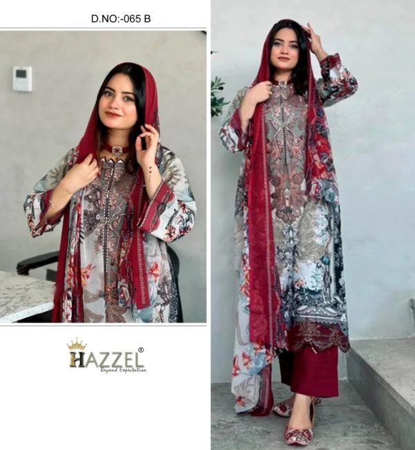 HAZZEL 065 B COTTON PAKISTANI SUITS