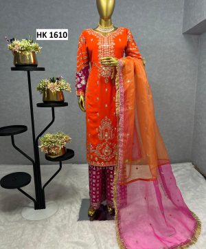 HK 1610 B DESIGNER SALWAR SUITS WHOLESALE