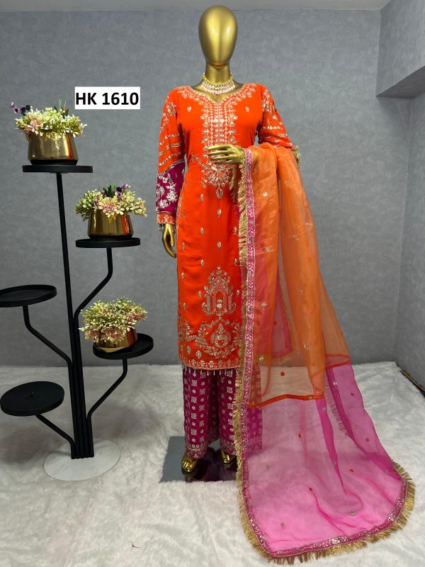 HK 1610 B DESIGNER SALWAR SUITS WHOLESALE