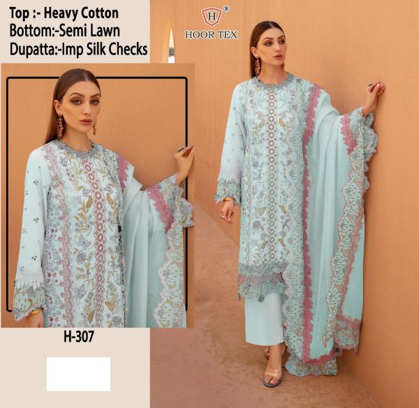 HOOR TEX H 307 PAKISTANI COTTON SUITS