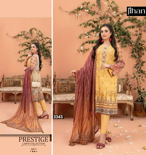 JIHAN 3343 PRESTIGE VOL 1 PAKISTANI SUITS