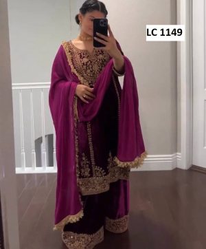 LC 1149 DESIGNER VELVET SUITS WHOLESALE