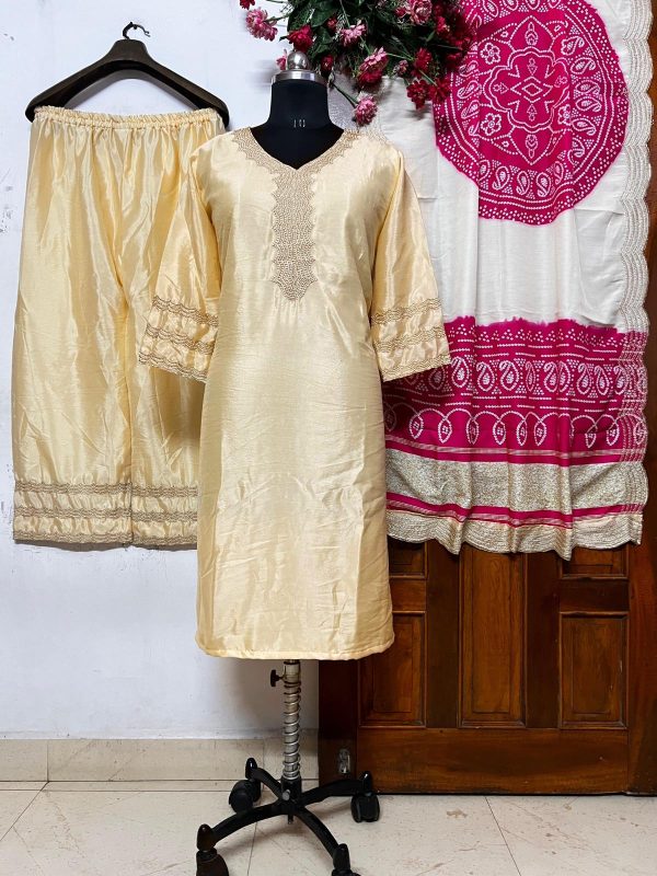 LC 1301 KURTI WITH PLAZZO CHINON SILK