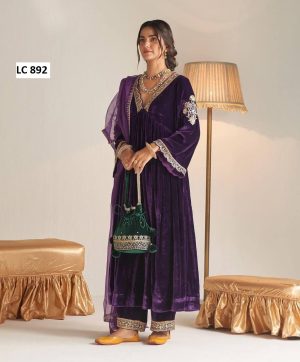 LC 892 B DESIGNER VELVET SUITS WHOLESALE