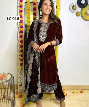 LC 918 B DESIGNER VELVET SUITS WHOLESALE