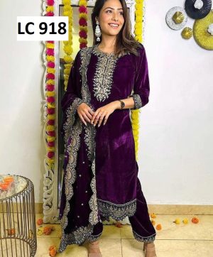 LC 918 DESIGNER VELVET SUITS WHOLESALE