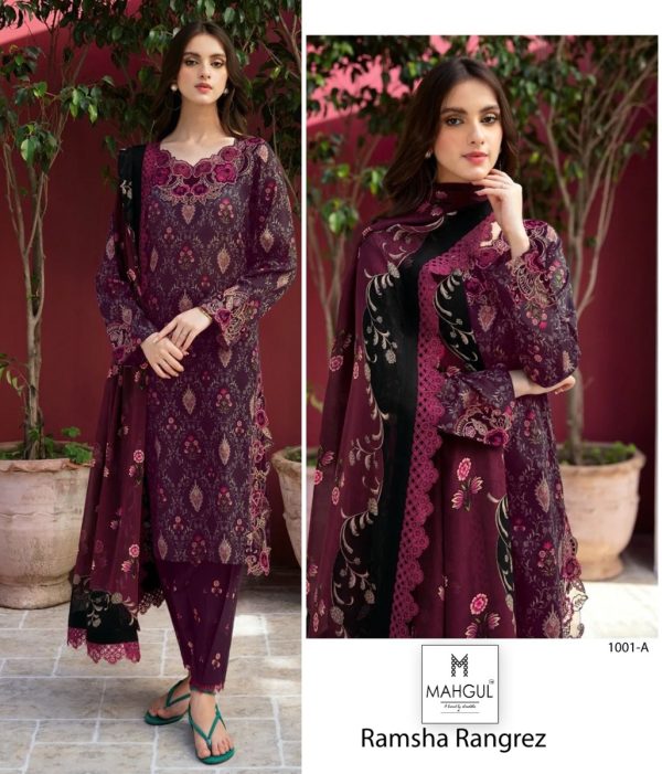 MAHGUL 1001 A RAMSHA RANGREZ SALWAR SUITS