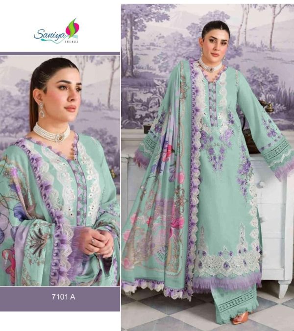 SANIYA TRENDZ 7101 A PAKISTANI SUITS IN INDIA