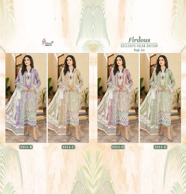 SHREE FABS 3311 B C D E FIRDOUS VOL 31 SUITS