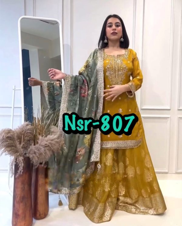 SHREE HARI NSR 807 DESIGNER TOP SHARARA