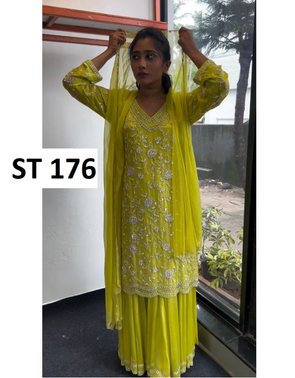 SHREE TEXTILE ST 176 A DESIGNER TOP PLAZZO