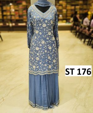 SHREE TEXTILE ST 176 B DESIGNER TOP PLAZZO