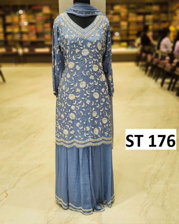 SHREE TEXTILE ST 176 B DESIGNER TOP PLAZZO