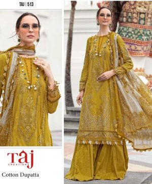 TAJ CREATIONS 513 COTTON PAKISTANI SUITS