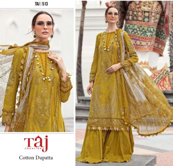 TAJ CREATIONS 513 COTTON PAKISTANI SUITS