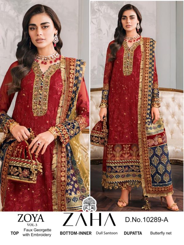 ZAHA 10289 A B C D ZOYA VOL 3 SALWAR SUITS