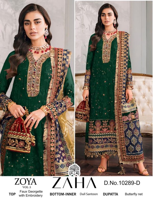 ZAHA 10289 A B C D ZOYA VOL 3 SALWAR SUITS