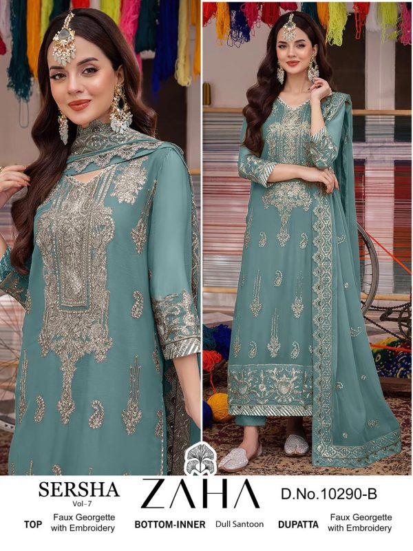 ZAHA 10290 B SERSHA VOL 7 PAKISTANI SUITS