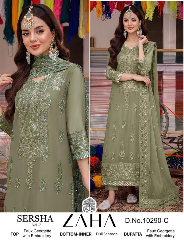 ZAHA 10290 C SERSHA VOL 7 PAKISTANI SUITS