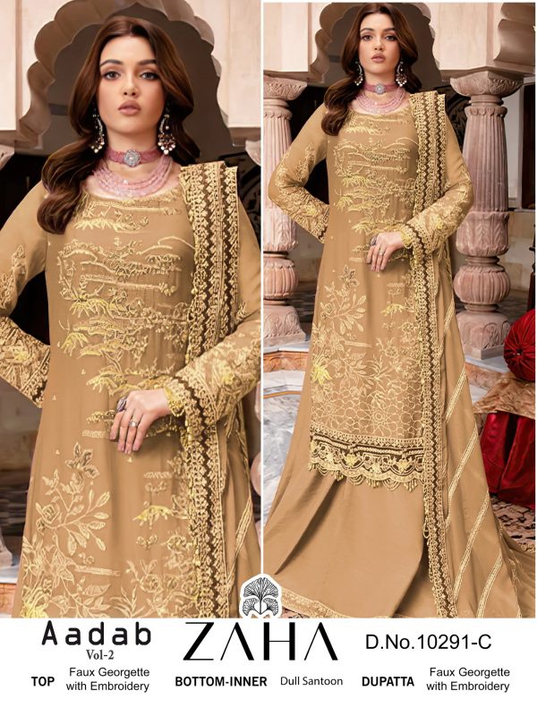 ZAHA 10291 C AADAB VOL 2 SALWAR SUITS