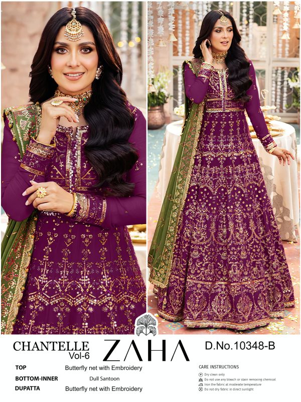 ZAHA 10348 B CHANTELLE VOL 6 PAKISTANI SUITS