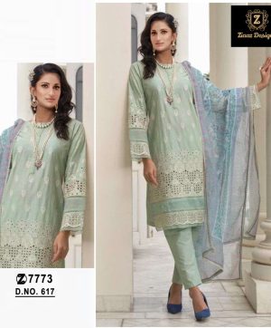 ZIAAZ DESIGNS 617 COTTON PAKISTANI SUITS