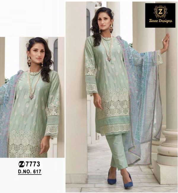 ZIAAZ DESIGNS 617 COTTON PAKISTANI SUITS