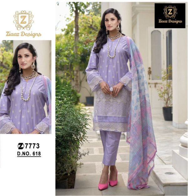 ZIAAZ DESIGNS 618 COTTON PAKISTANI SUITS