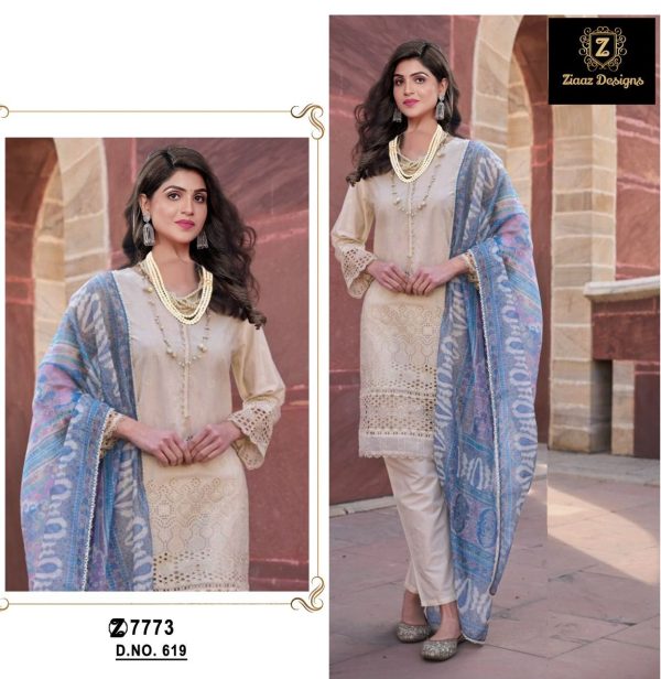 ZIAAZ DESIGNS 619 COTTON PAKISTANI SUITS