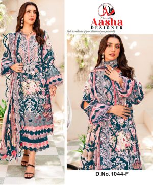 AASHA DESIGNER 1044 F COTTON SALWAR SUITS