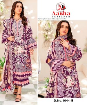 AASHA DESIGNER 1044 G COTTON SALWAR SUITS