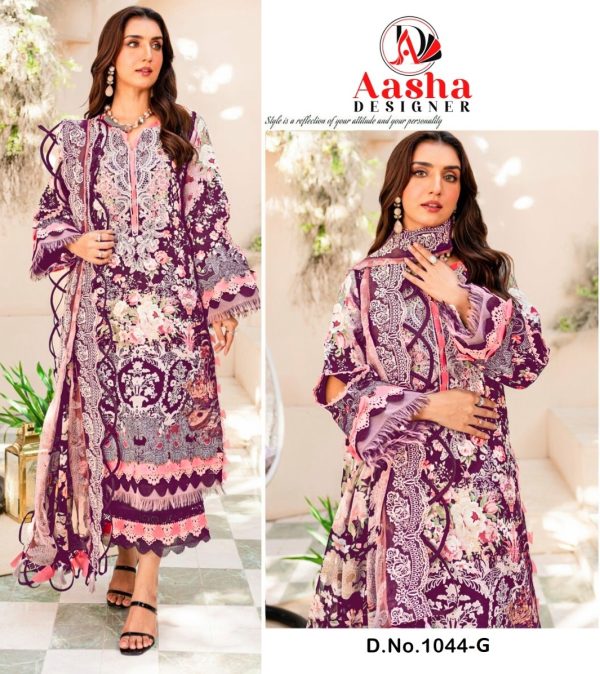 AASHA DESIGNER 1044 G COTTON SALWAR SUITS