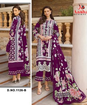 AASHA DESIGNER 1126 B COTTON PAKISTANI SUITS