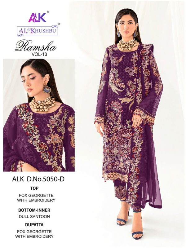 AL KHUSHBU ALK 5050 D RAMSHA VOL 13 SALWAR SUITS