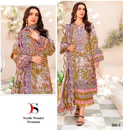 DEEPSY SUITS 3343 C PAKISTANI COTTON SUITS