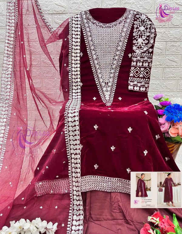 DINSAA 295 VELVET SALWAR KAMEEZ