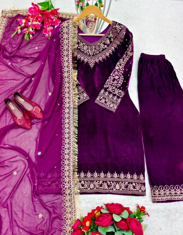 FD 7806 VELVET DESIGNER SALWAR KAMEEZ