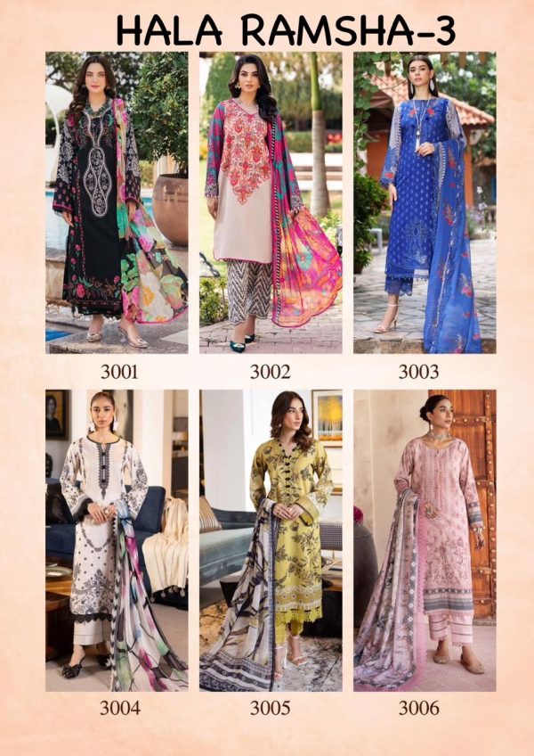 HALA RAMSHA VOL 3 KARACHI SUITS WHOLESALE