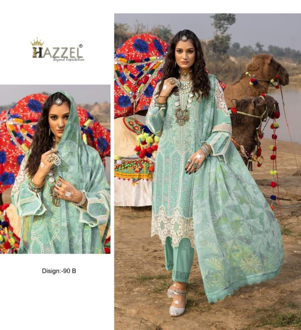 HAZZEL 90 B PAKISTANI COTTON SUITS WHOLESALE