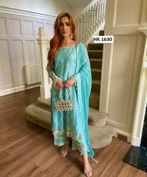 HK 1630 B DESIGNER SALWAR SUITS WHOLESALE