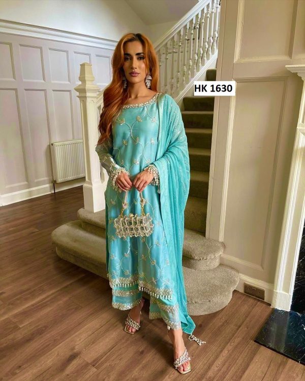 HK 1630 B DESIGNER SALWAR SUITS WHOLESALE