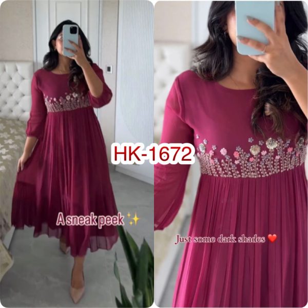 HK 1672 DESIGNER GOWN WHOLESALE IN INDIA