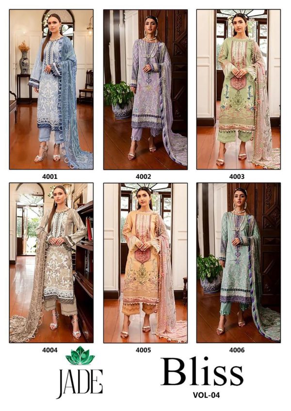 JADE BLISS VOL 4 KARACHI SUITS WHOLESALE