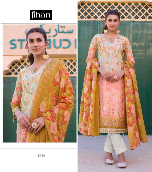 JIHAN 3414 PAKISTANI COTTON SUITS WHOLESALE