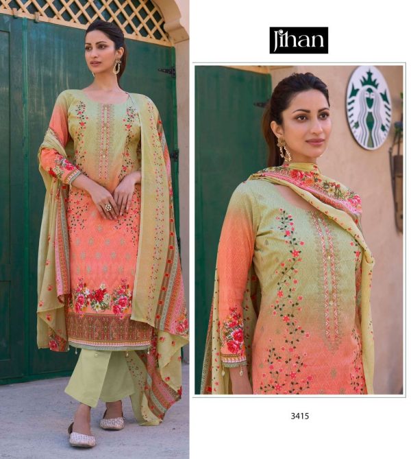 JIHAN 3415 PAKISTANI COTTON SUITS WHOLESALE